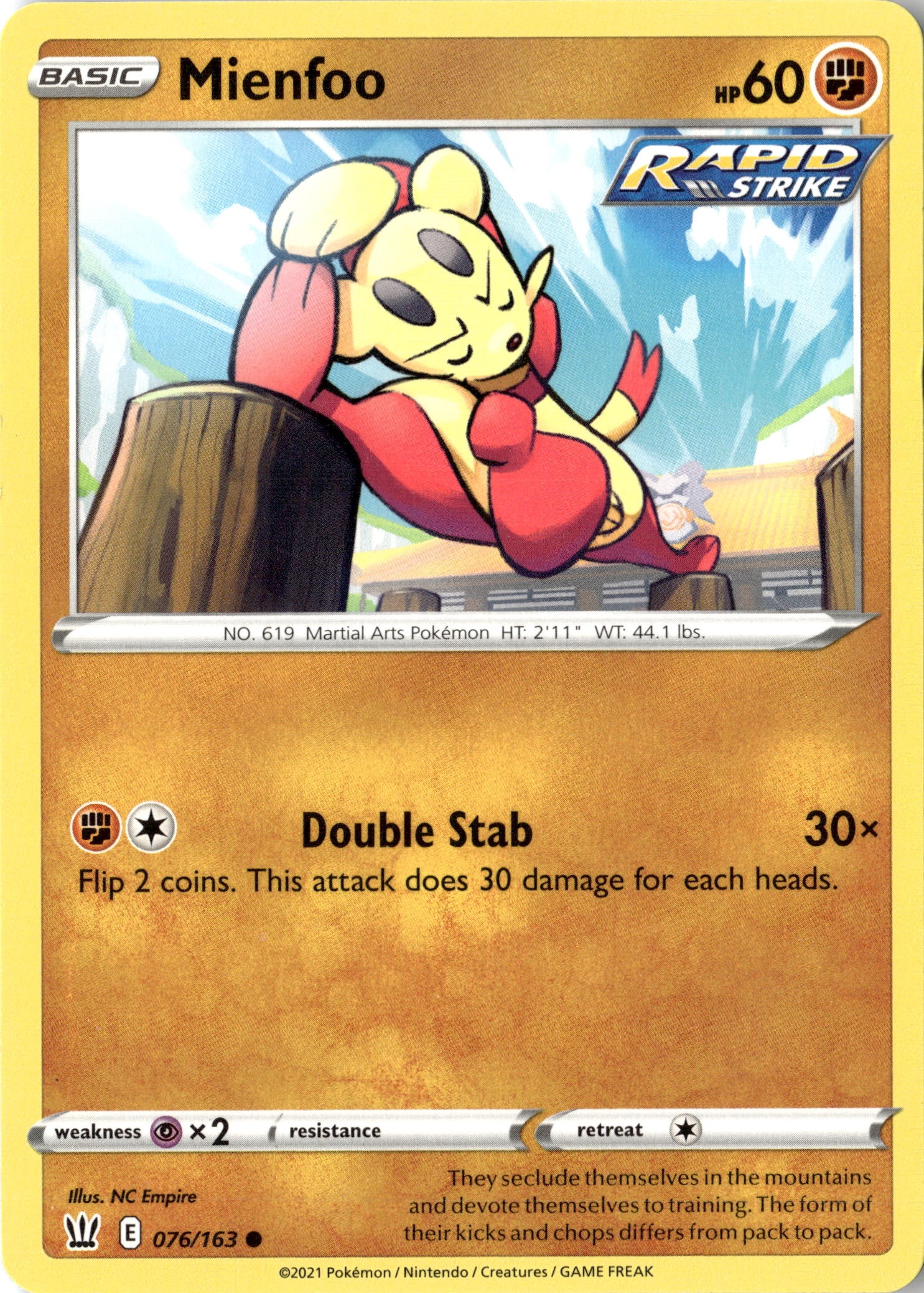 2021 Pokemon Bst En Mienfoo graded slab