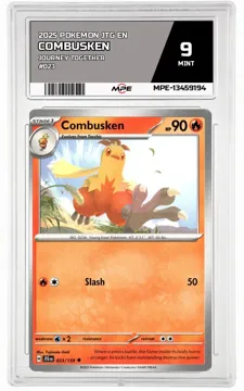 2025 POKEMON JTG EN JOURNEY TOGETHER #023 COMBUSKEN MPE 9 MINT — graded card up for auction