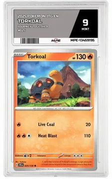 2025 POKEMON JTG EN JOURNEY TOGETHER #025 TORKOAL MPE 9 MINT — graded card up for auction