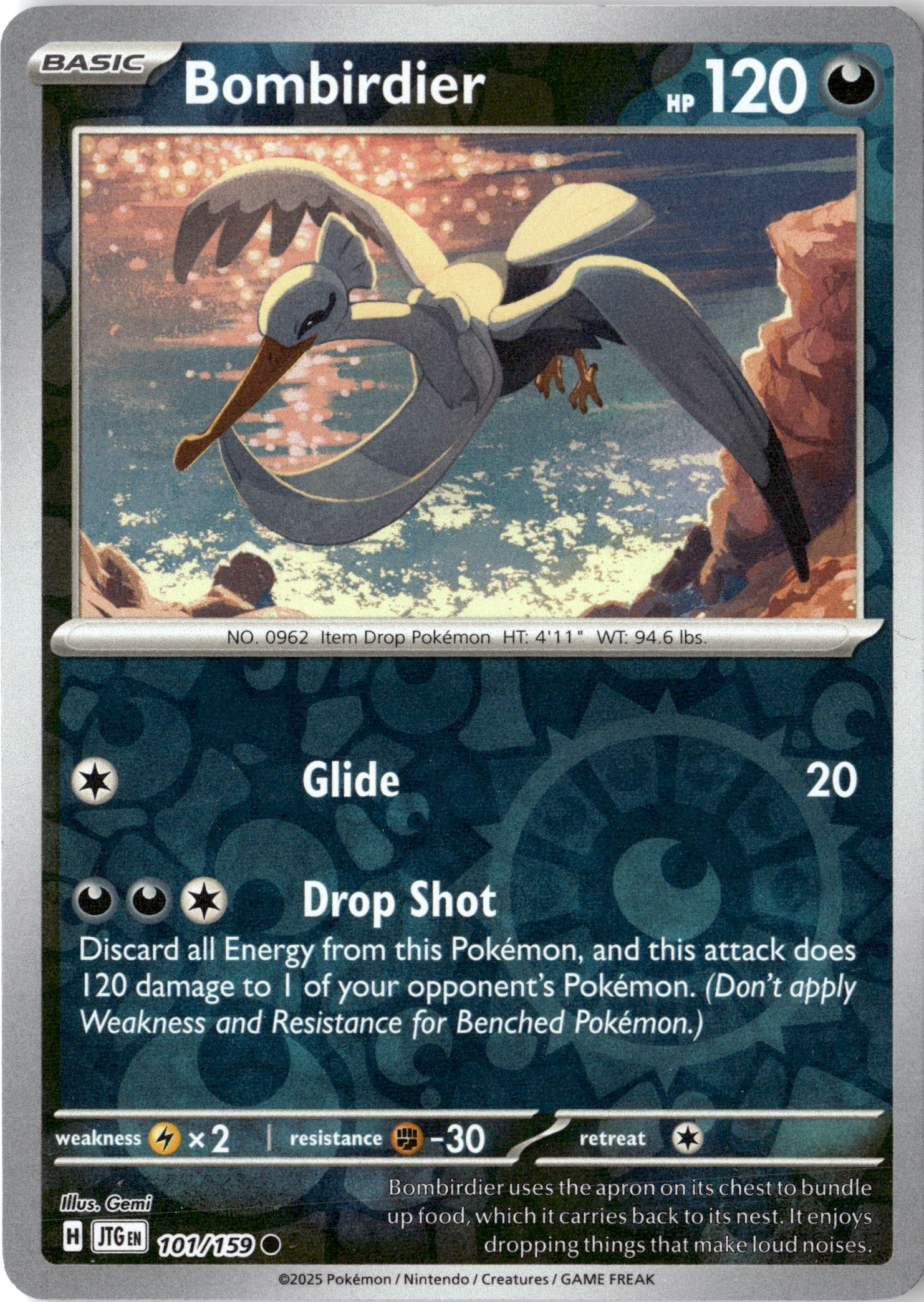 2025 Pokemon Jtg En Bombirdier graded slab