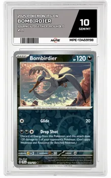 2025 POKEMON JTG EN JOURNEY TOGETHER-REV HOLO #101 BOMBIRDIER MPE 10 GEM/MT — graded card up for auction