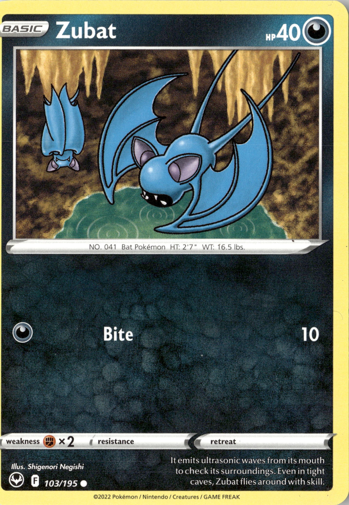 2022 Pokemon Sit En Zubat graded slab