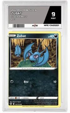 2022 POKEMON SIT EN SILVER TEMPEST #103 ZUBAT MPE 9 MINT — graded card up for auction