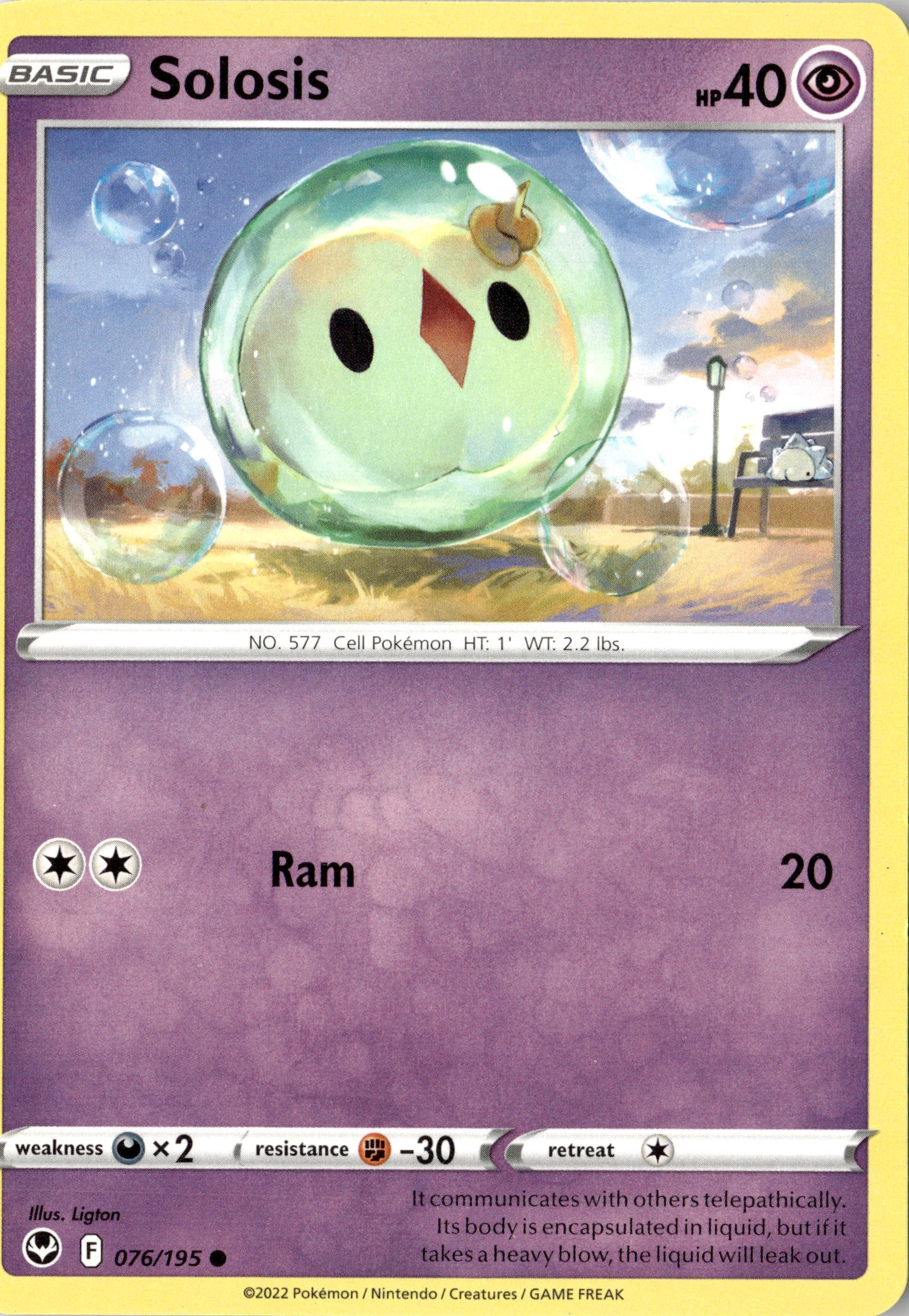 2022 Pokemon Sit En Solosis graded slab