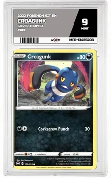 2022 POKEMON SIT EN SILVER TEMPEST #109 CROAGUNK MPE 9 MINT — graded card up for auction