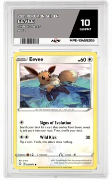 2021 POKEMON SHF EN SHINING FATES #052 EEVEE MPE 10 GEM/MT — graded card up for auction
