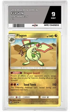 2018 POKEMON DRM EN DRAGON MAJESTY #39 FLYGON MPE 9 MINT — graded card up for auction