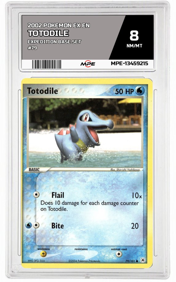 2002 POKEMON EX EN EXPEDITION BASE SET #79 TOTODILE MPE 8 NM/MT — graded card auctioned from the MPE vault