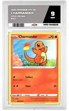 2020 POKEMON VIV EN VIVID VOLTAGE #023 CHARMANDER MPE 9 MINT — graded card up for auction