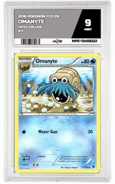 2016 POKEMON FCO EN FATES COLLIDE #17 OMANYTE MPE 9 MINT — graded card up for auction