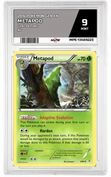 2016 POKEMON GEN EN GENERATIONS #4 METAPOD MPE 9 MINT — graded card up for auction