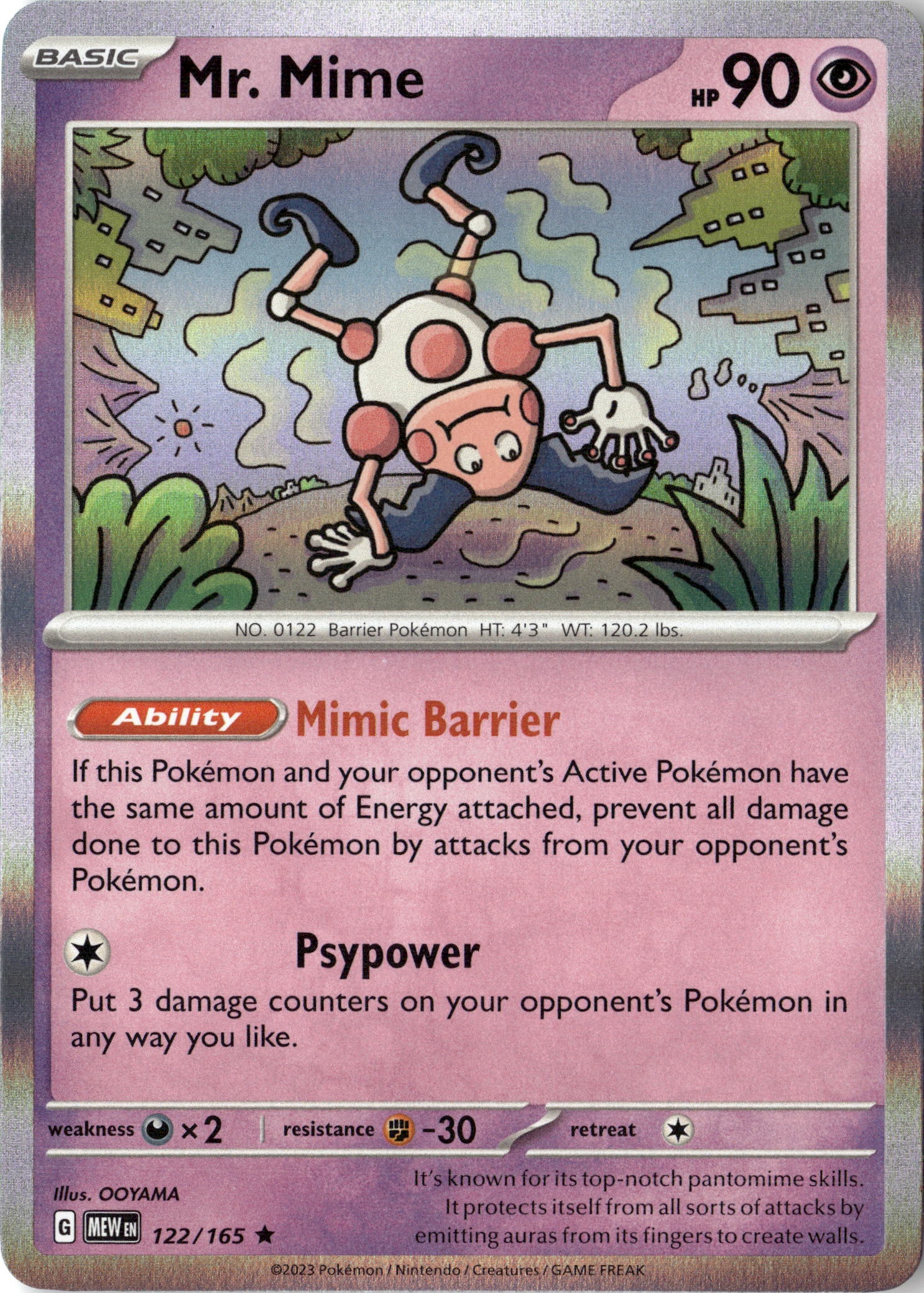 2023 Pokemon Mew En Mr. Mime graded slab