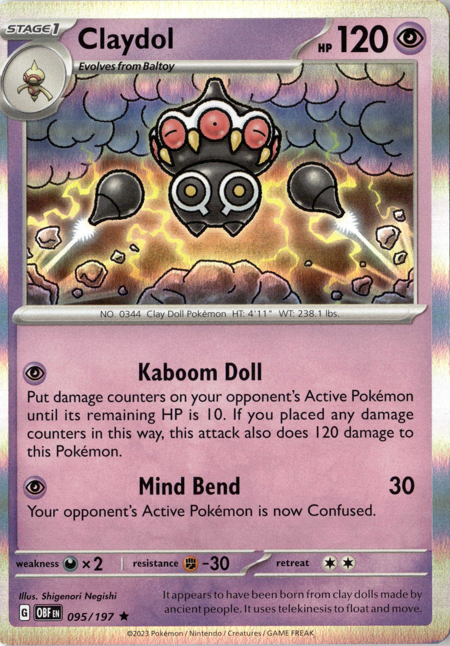 2023 Pokemon Obf En Claydol graded slab