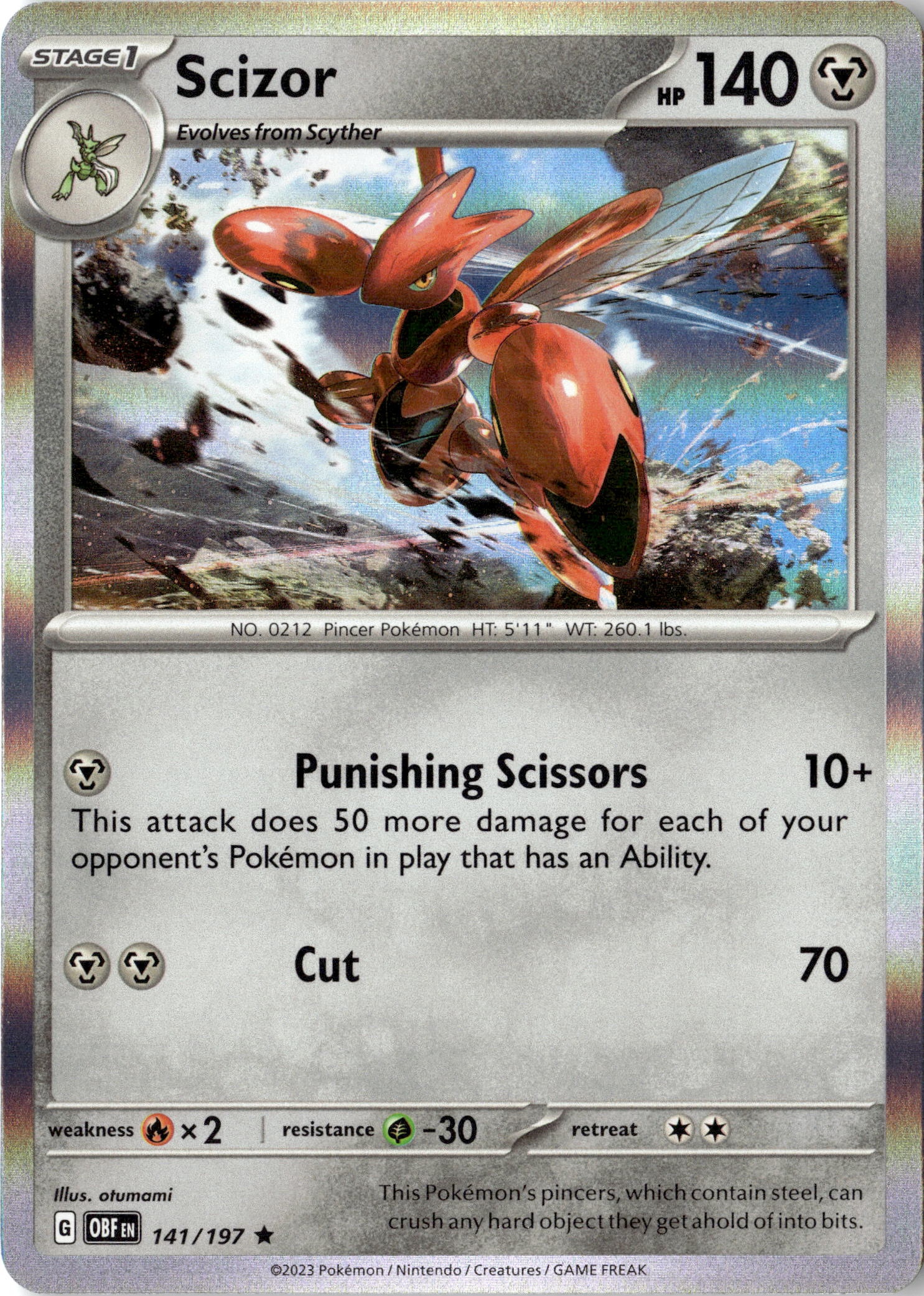 2023 Pokemon Obf En Scizor graded slab