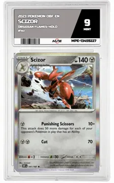 2023 POKEMON OBF EN OBSIDIAN FLAMES-HOLO #141 SCIZOR MPE 9 MINT — graded card up for auction