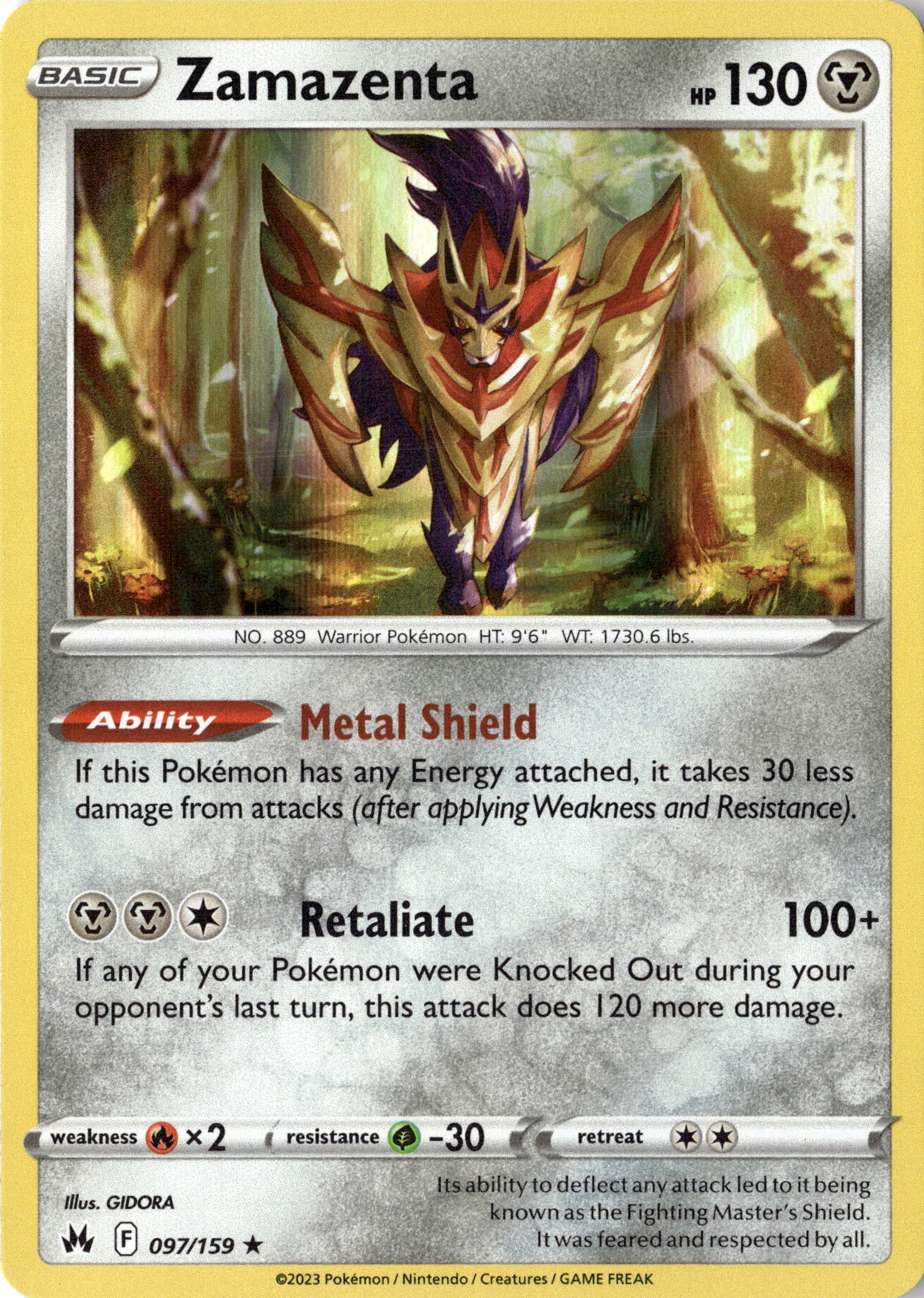 2023 Pokemon Crz En Zamazenta graded slab