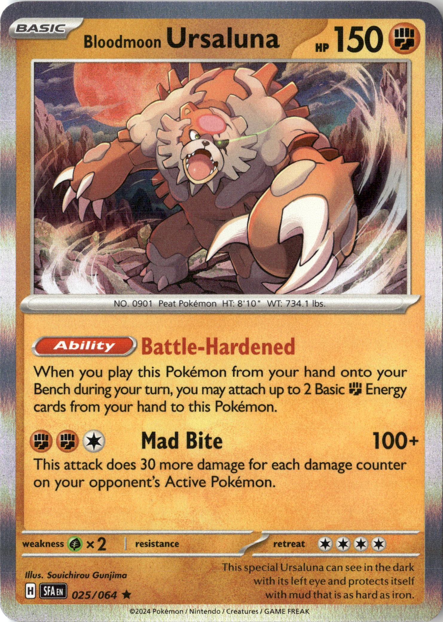 2025 Pokemon Pre En Bloodmoon Ursaluna graded slab
