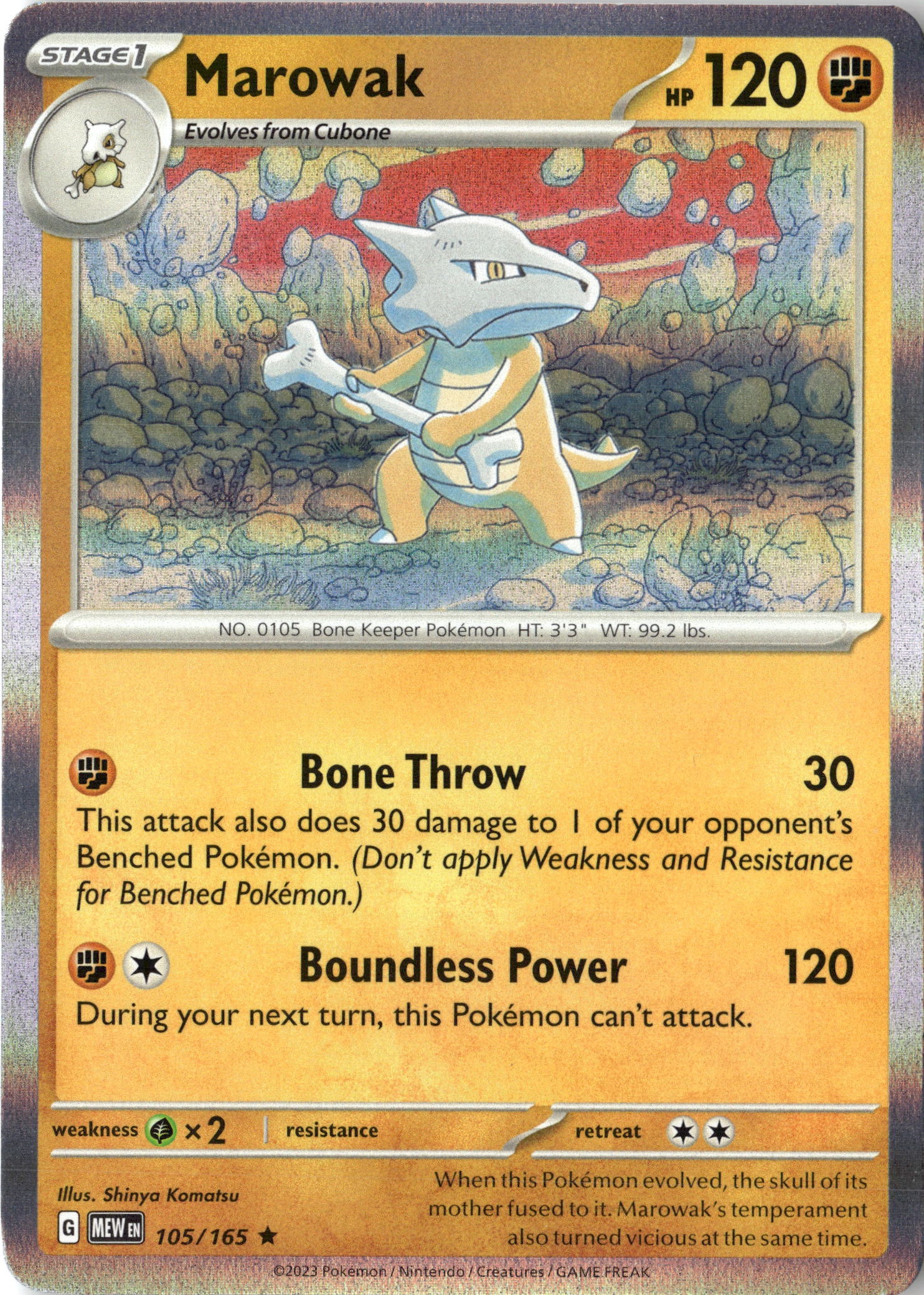 2023 Pokemon Mew En Marowak graded slab