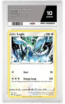 2020 POKEMON DAA EN DARKNESS ABLAZE #140 LUGIA MPE 10 GEM/MT — graded card up for auction
