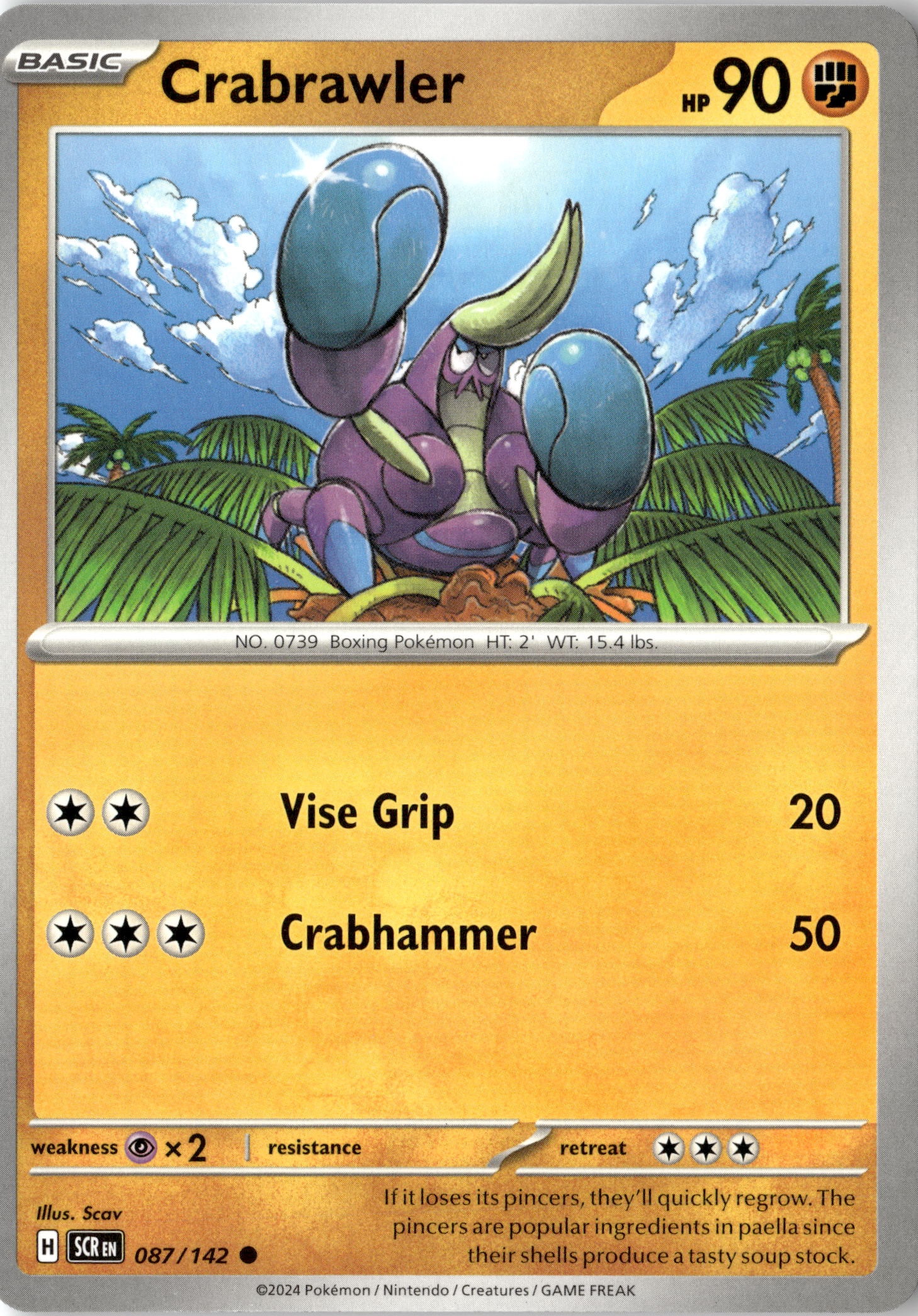 2024 Pokemon Scr En Crabrawler graded slab