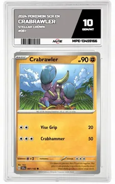 2024 POKEMON SCR EN STELLAR CROWN #087 CRABRAWLER MPE 10 GEM/MT — graded card up for auction