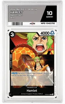 2024 ONE PIECE OP08 EN Two Legends #090 HAMLET MPE 10 GEM/MT — graded card up for auction