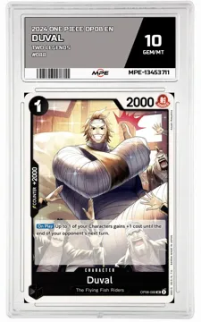 2024 ONE PIECE OP08 EN Two Legends #088 DUVAL MPE 10 GEM/MT — graded card up for auction