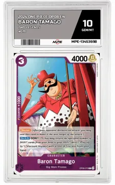 2024 ONE PIECE OP08 EN Two Legends #070 BARON TAMAGO MPE 10 GEM/MT — graded card up for auction