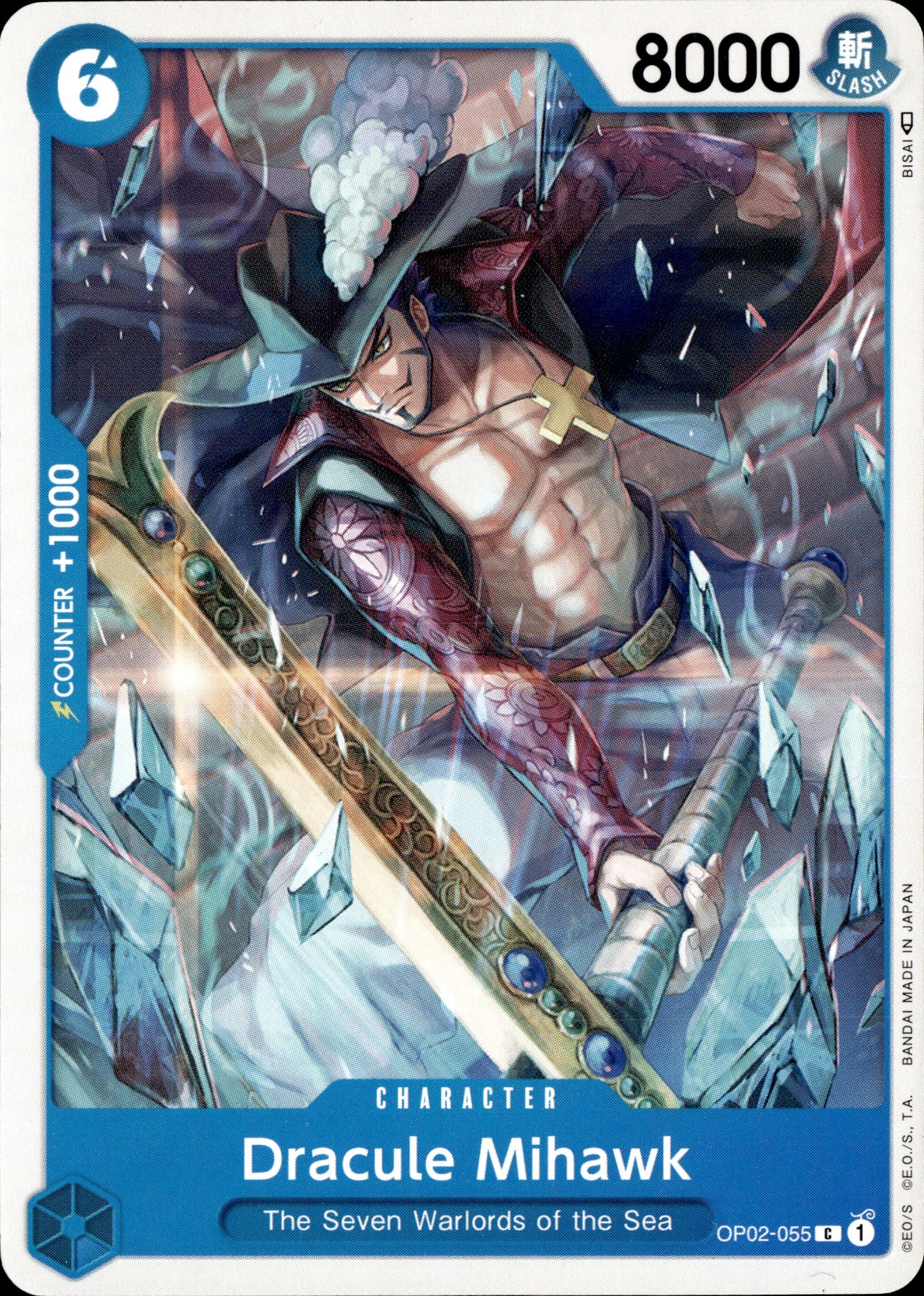 2023 One Piece Op02 En Dracule Mihawk graded slab