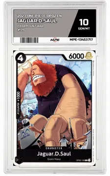 2023 ONE PIECE OP02 EN Paramount War #109 JAGUAR.D.SAUL MPE 10 GEM/MT — graded card up for auction
