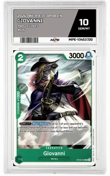 2024 ONE PIECE OP08 EN Two Legends #026 GIOVANNI MPE 10 GEM/MT — graded card up for auction