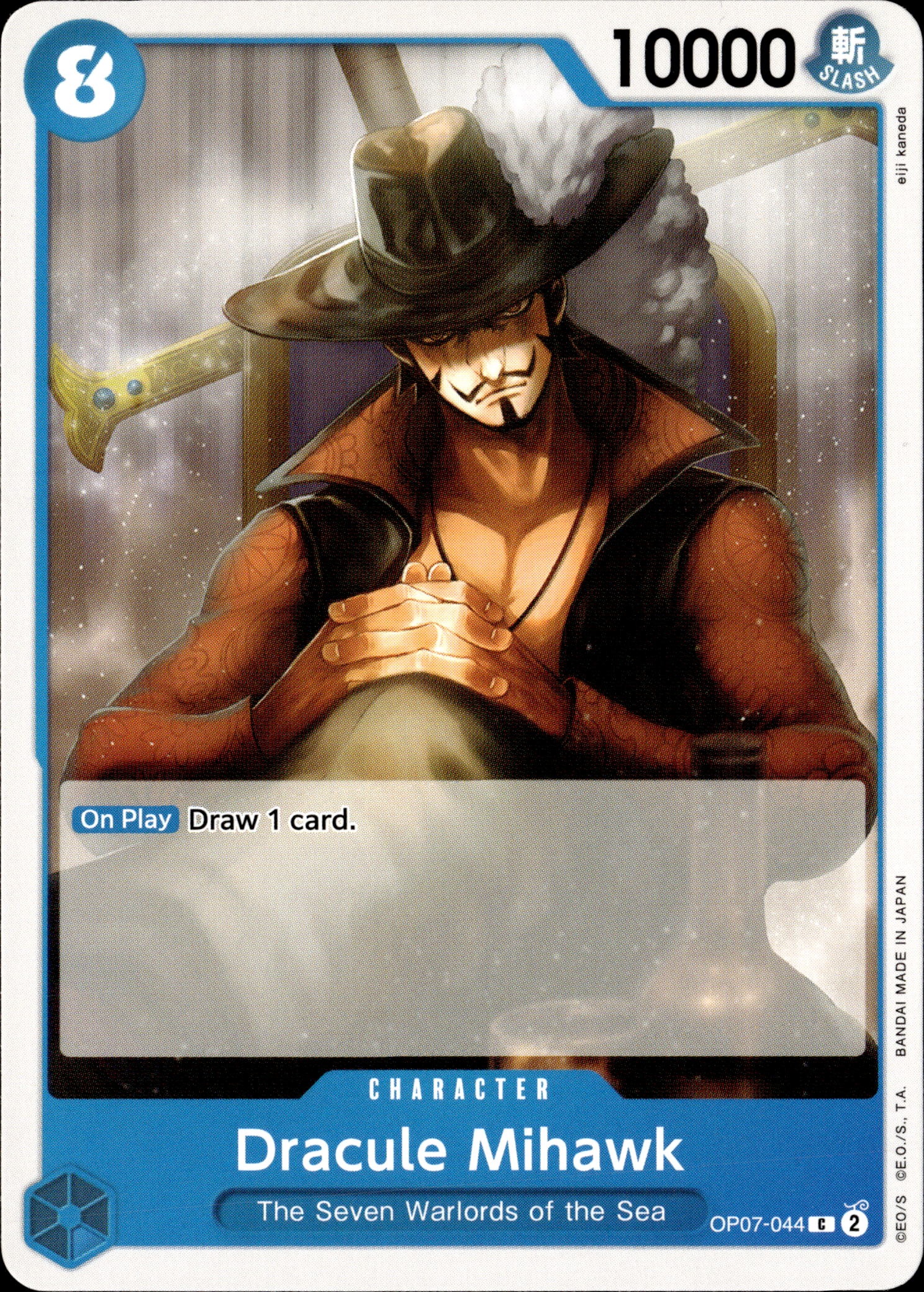2024 One Piece Op07 En Dracule Mihawk graded slab