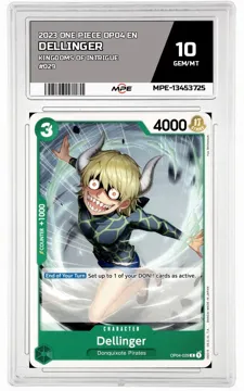 2023 ONE PIECE OP04 EN Kingdoms of Intrigue #029 Dellinger MPE 10 GEM/MT — graded card up for auction