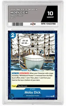 2024 ONE PIECE OP08 EN Two Legends #056 MOBY DICK MPE 10 GEM/MT — graded card up for auction