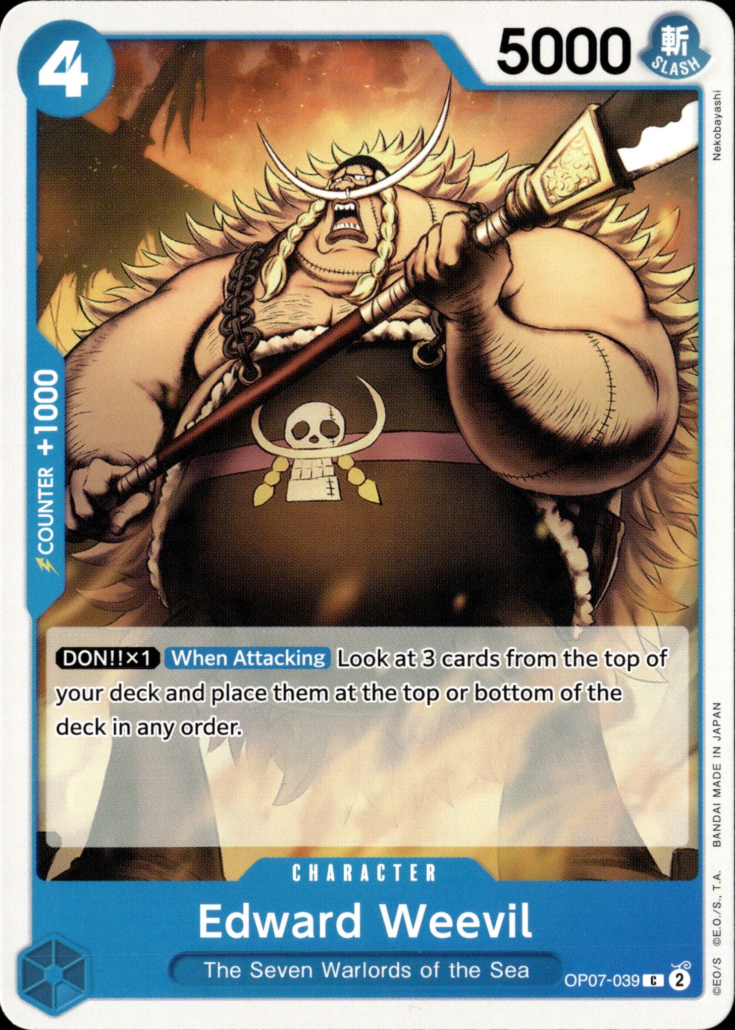 2024 One Piece Op07 En Edward Weevil graded slab