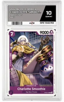 2024 ONE PIECE OP08 EN Two Legends #065 CHARLOTTE SMOOTHIE MPE 10 GEM/MT — graded card up for auction