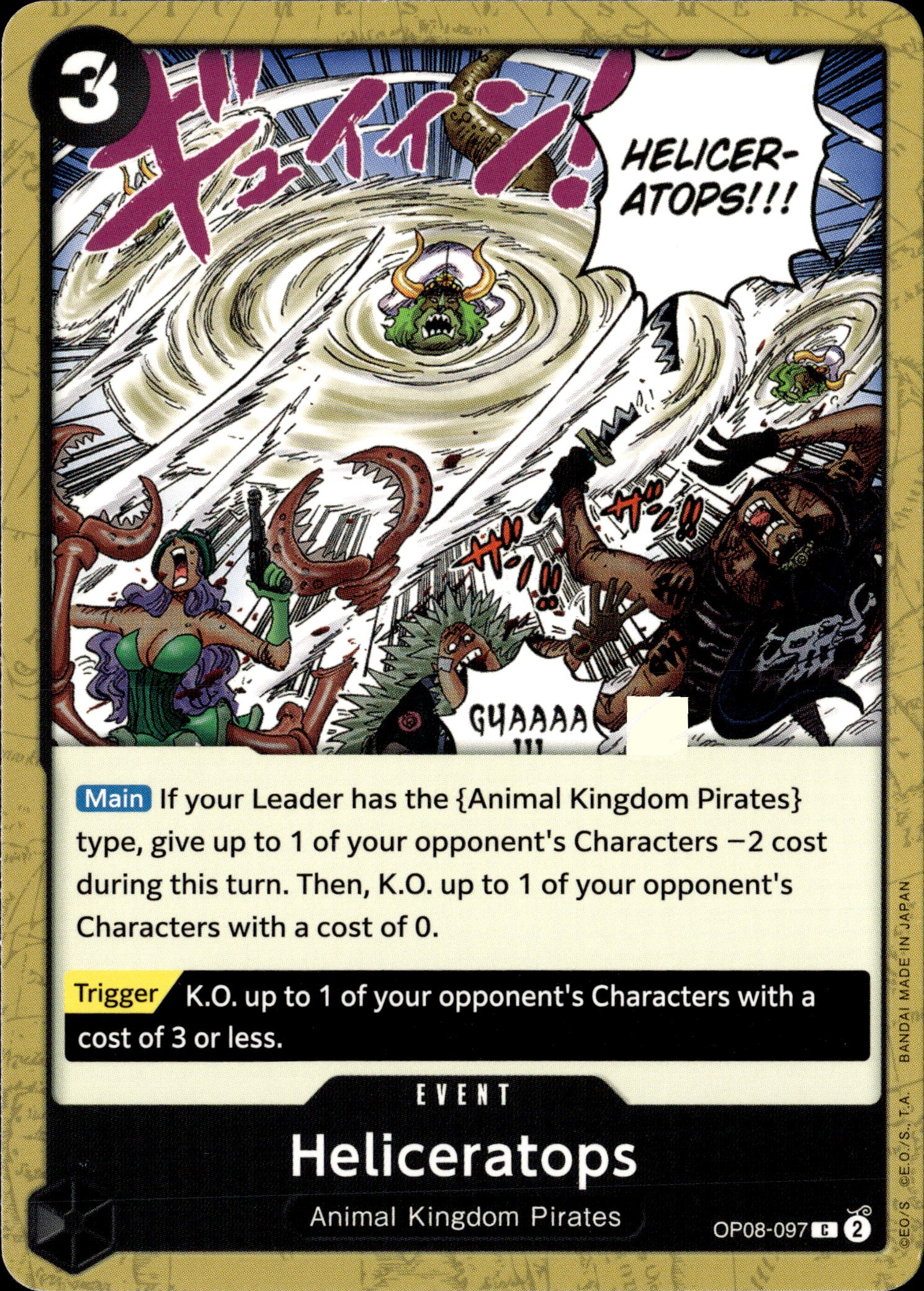 2024 One Piece Op08 En Heliceratops graded slab