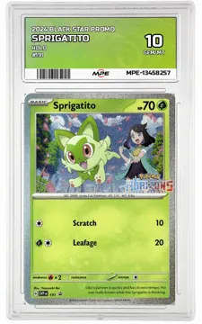 2024 BLACK STAR PROMO HOLO #191 SPRIGATITO MPE 10 GEM/MT — graded card up for auction