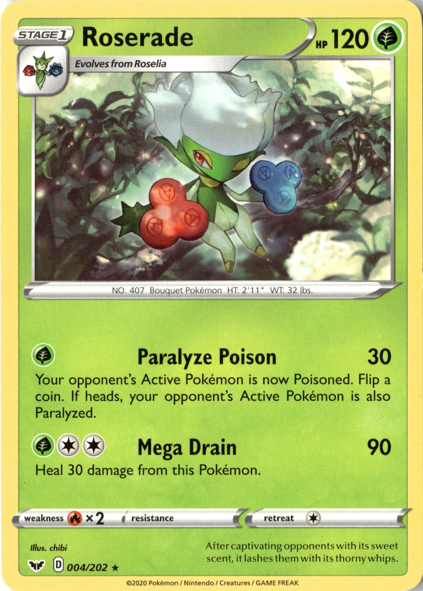 2020 Pokemon Ssh En Roserade graded slab