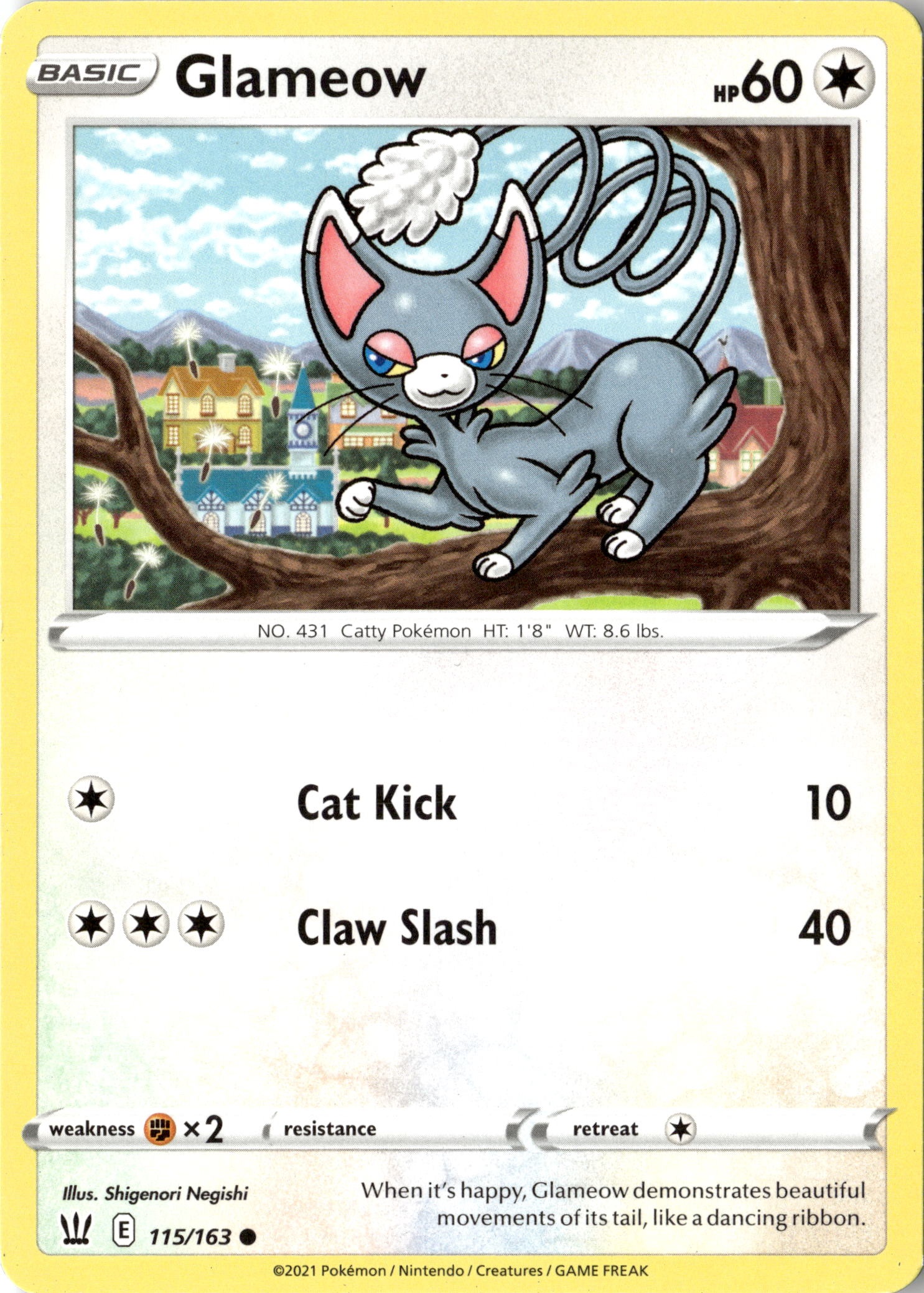 2021 Pokemon Bst En Glameow graded slab