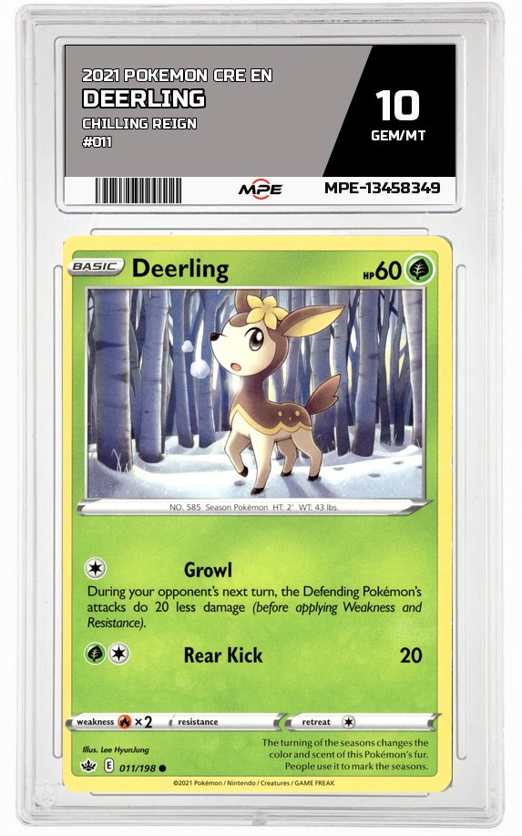 2021 POKEMON CRE EN CHILLING REIGN #011 Deerling MPE 10 GEM/MT — graded card auctioned from the MPE vault