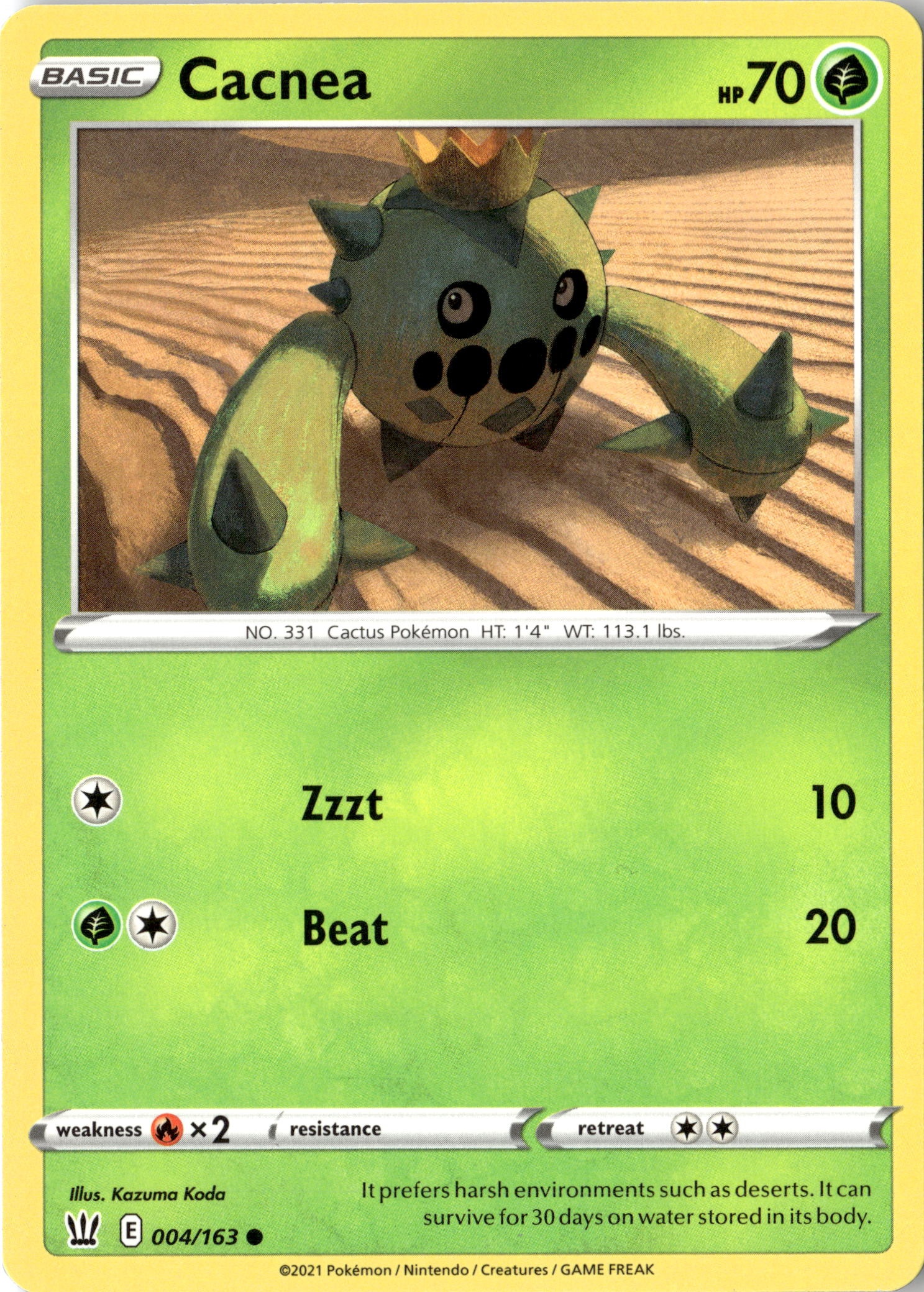 2021 Pokemon Bst En Cacnea graded slab