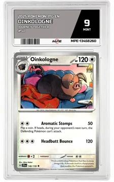 2025 POKEMON JTG EN JOURNEY TOGETHER #140 Oinkologne MPE 9 MINT — graded card up for auction