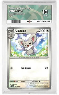 2025 POKEMON JTG EN JOURNEY TOGETHER #126 Cinccino MPE 10 GEM/MT — graded card up for auction