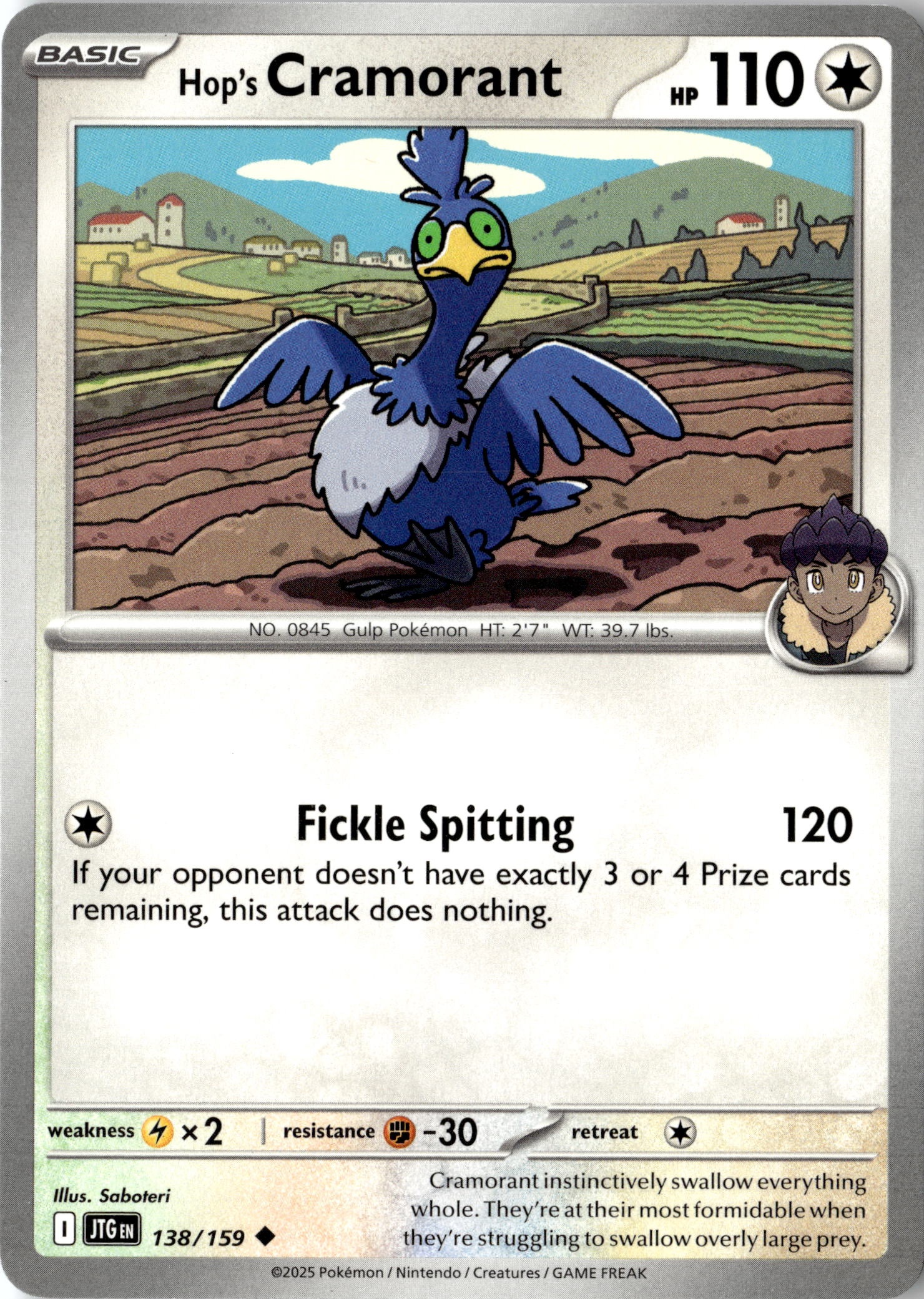 2025 Pokemon Jtg En Hop's Cramorant graded slab