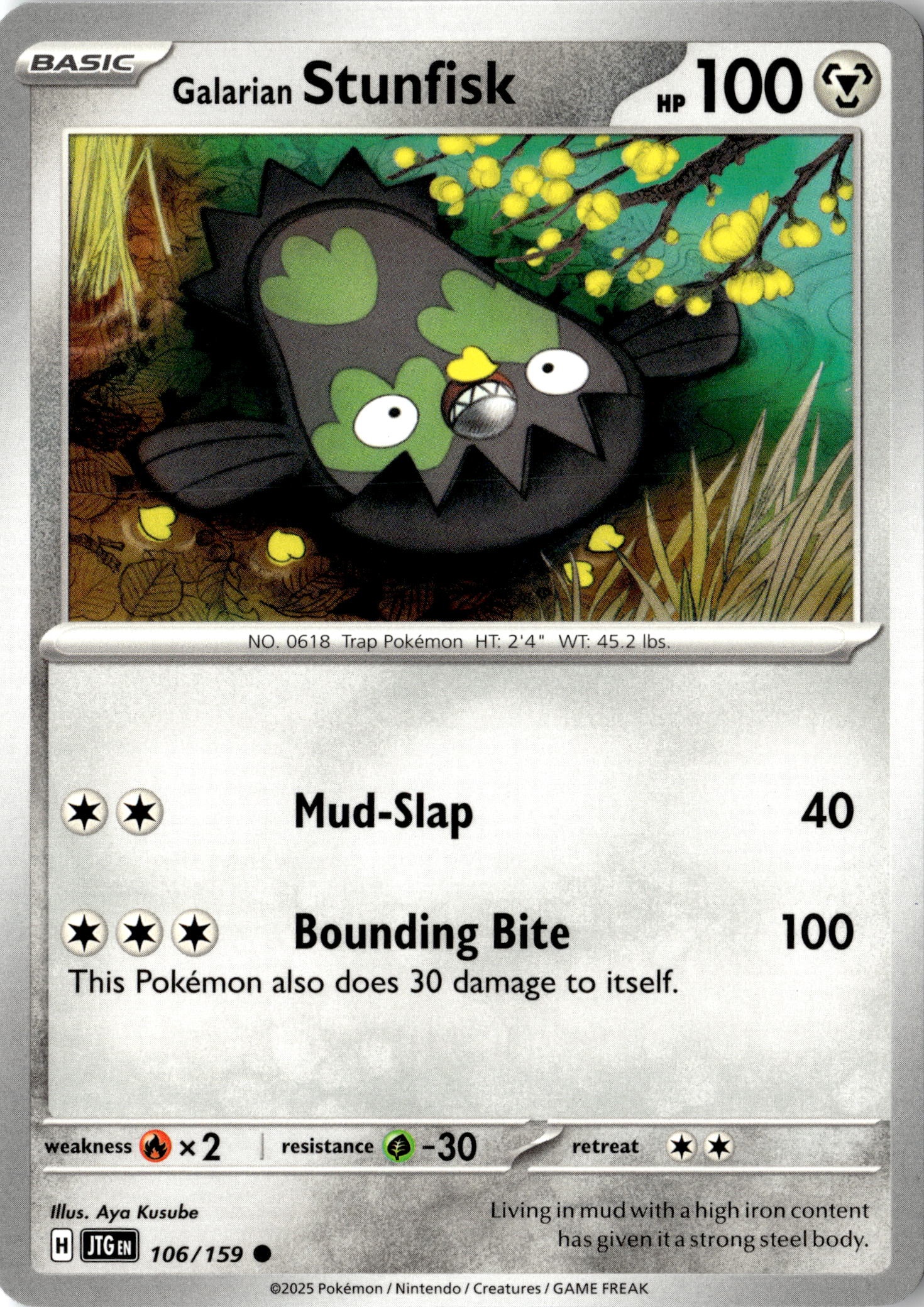 2025 Pokemon Jtg En Galarian Stunfisk graded slab