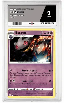 2021 POKEMON CRE EN CHILLING REIGN #063 Banette MPE 9 MINT — graded card up for auction