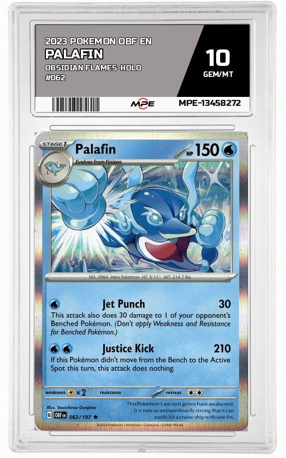 2023 POKEMON OBF EN OBSIDIAN FLAMES-HOLO #062 Palafin MPE 10 GEM/MT — graded card auctioned from the MPE vault