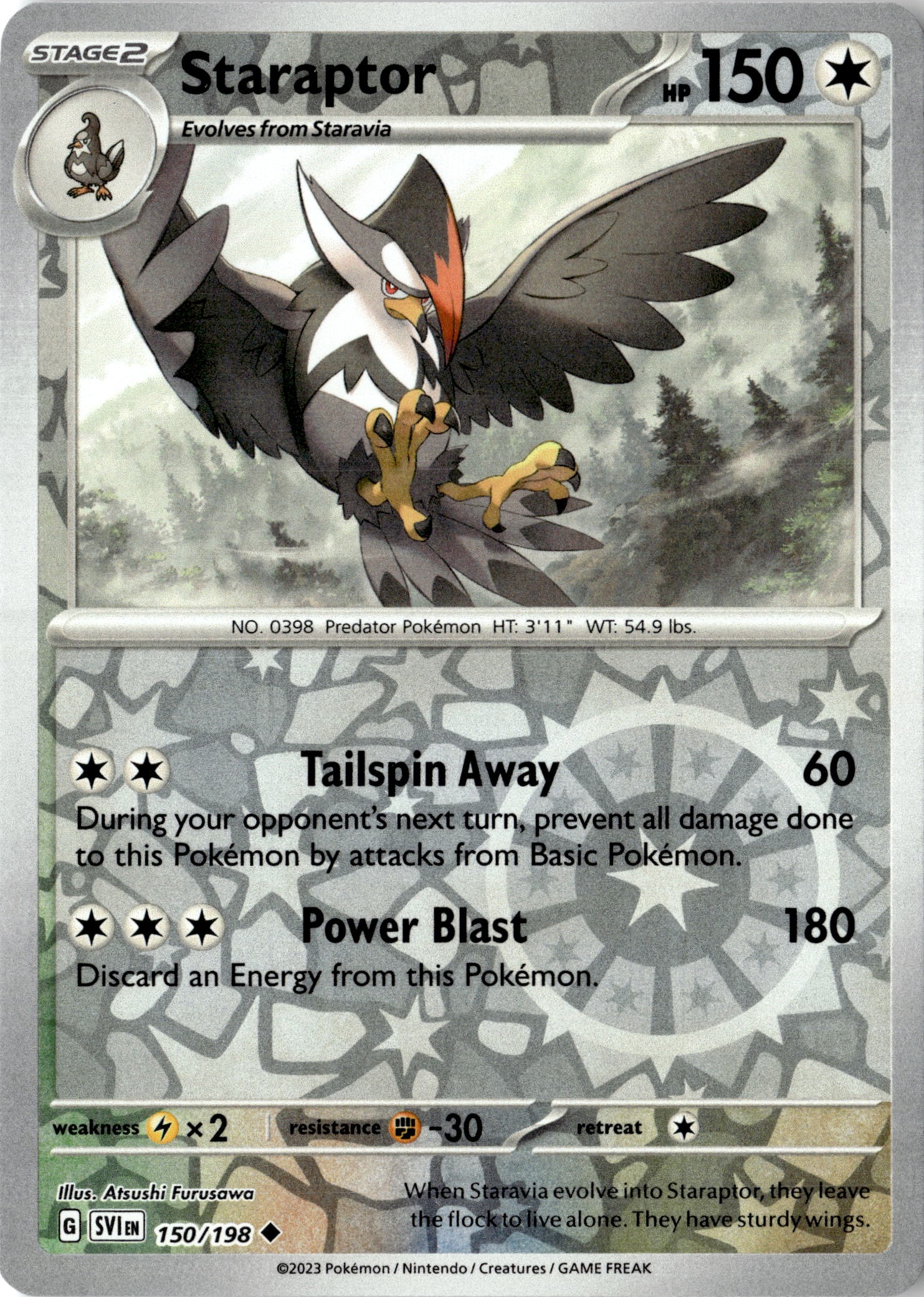 2023 Pokemon Sv1 En Staraptor graded slab