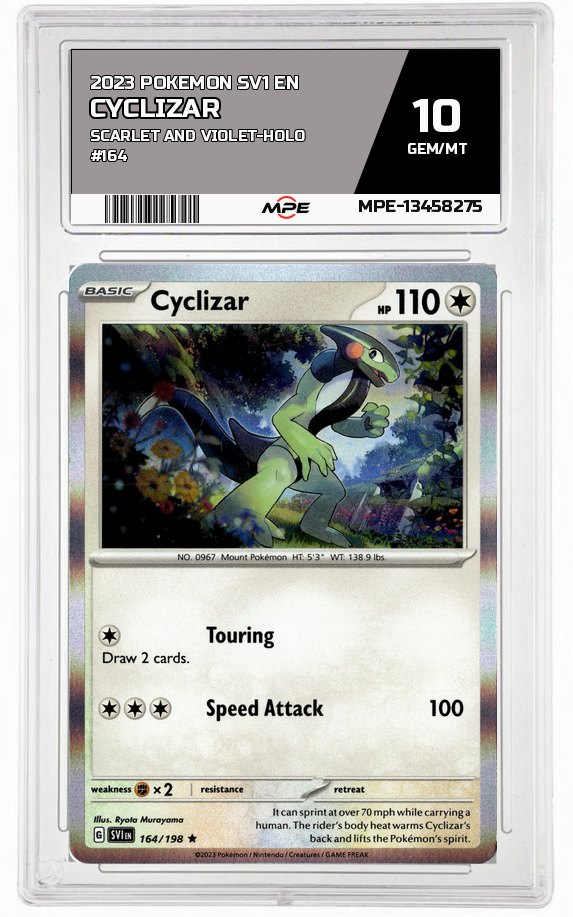 2023 POKEMON SV1 EN SCARLET AND VIOLET-HOLO #164 Cyclizar MPE 10 GEM/MT — graded card auctioned from the MPE vault